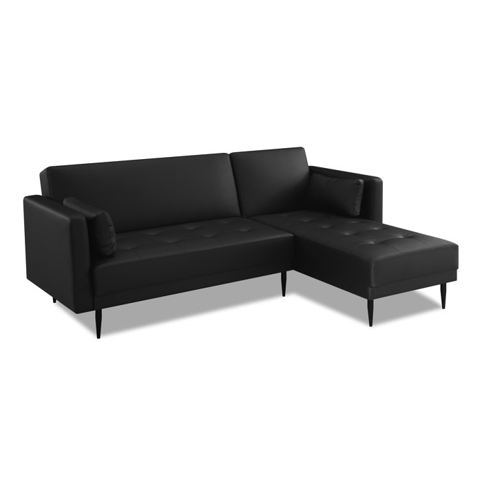 17 Stories Kishanna Vegan Leather Corner Sofa Chaise Wayfair.co.uk